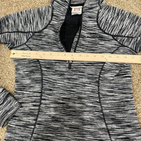 Avalanche Woman's Mid Outer Layer 1/4 Zip Pullover Shirt Size Small, Black White - Picture 10 of 11